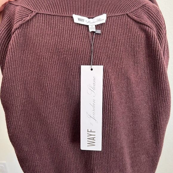 NWT WAYF x Jourdan Sloane Diane Brown Ribbed Stretchy Sweater Mini Dress Small - Picture 6 of 8